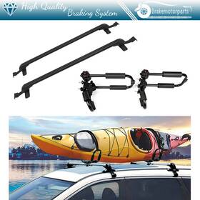 Bra838172oke Brakemotorparts 2x Canoe Kayak Rack Adjustable Universal Cross Bar For Car Suv Pickup Black