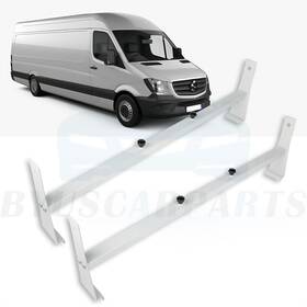 Byuscarparts 10129467 Rack Roof Cargo Universal Steel Bars 440lb Cross Bar White Van 2 Ladder