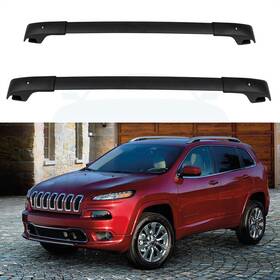 Byuscarparts 10129480 Top Roof Rack Cross Bars For 2016-2017 Jeep Cherokee Cargo Storage Aluminum