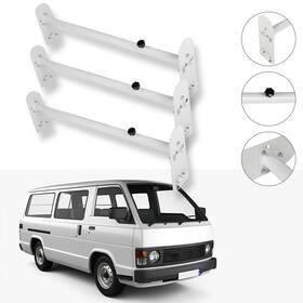 Car109894oma Carma 3 Bars Fullsize Van Roof Ladder Rack Bar Steel For 1996-on Chevy Express Black