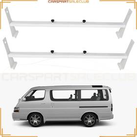 10269476 Carspartsaleclub Van 2 Bar Ladder Rack Roof Cargo Universal Steel Bars 600lb Cross White