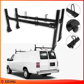 Ze1091120910990101g Cciyu Universal Black Van 2 Bar Ladder Roof Rack Ford Econoline Crossbars Steel