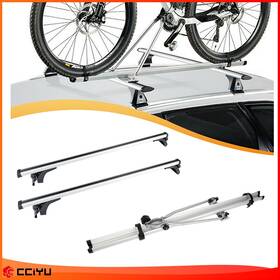 Ze1091129983329201g Cciyu For Silver 50 Inch Universal Cargo Roof Rack Luggage Carreir Crossbar And 1 Bike