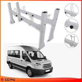 Ze1091244610990001g Cciyu Crossbar For Chevy Express Van 2 Bar Ladder Roof Rack Steel White Quick Install