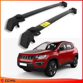 Ze1159185816167901g Cciyu 2x Roof Rack Top Cargo Carrier For Jeep Compass 2011-2016 Luggage Black Set
