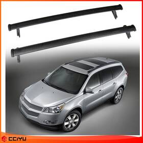 Ze841384810658601g Cciyu Top Luggage Cargo Cross Bars Rack For 2018-2021 Chevy Traverse Aluminum Black