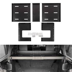 Meg2025070514 Cherocar Black Rear Trunk Cargo Rack Luggage Storage Basket Tray For Jeep Wrangler Jk/jl