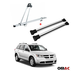 U021795 Cross Bar And Bike Carrier Subaru Outback 2010-2014 Top Roof Rack Mount Silver