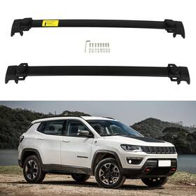 12246778 Csdex Black Rubber Top Roof Rack Cross Bar Carrier Fits 2011-2015 2016 Jeep Compass