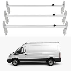 12246915 Csdex 3pcs White Adjustable Bar Roof Ladder Rack Heavy Duty Steel Carrier 750lb