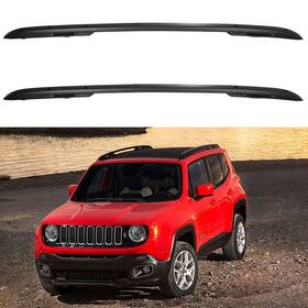 12246940 Csdex 2x For Jeep Renegade 4-door 2015-2022 Black Top Roof Rack Side Rails Carrier Bar