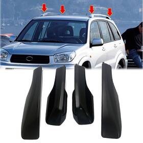 Dreamhighh 331234372015 4x Roof Rack Rail End Cover Cap Shell Replacement Black Fit Toyota Rav4 01-05