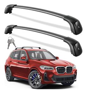 Erkul 683190560008 Roof Rack Cross Bars Fits Bmw X3 G01 2018-2025 Flush Rails Black