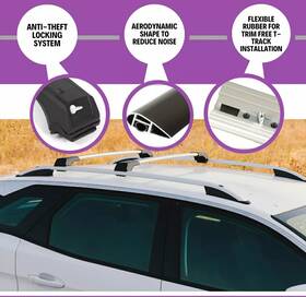 Sky371418g Erkul Roof Rack - Silver Cargo Carrie Fits Vw Atlas 2018-2024 Raised Rails