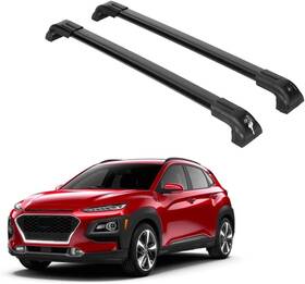 Strv2130618s Erkul Heavy Duty 220lbs Roof Rack Cross Bars Crossbars Hyundai Kona 2018 To 2023 Black