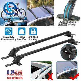 257255 Etecgo Aluminum Adjustable Frame Car Top Luggage Roof Rack Cross Bar Carrier