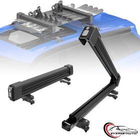 M28801p2 Everestauto Universal Aluminum Ski And Snowboard Roof Rack With Metal Lock Rubber Padding