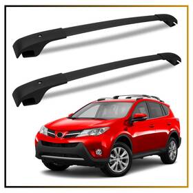 Ty-010 Fengyu Roof Cross Bars Side Rails 150 Lbs Capacity Black Fits Toyota Rav4 13-18