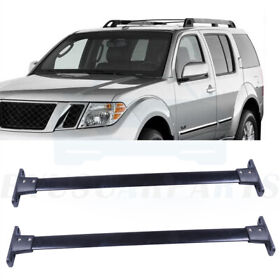 10129424 Fits 2005-2012 Nissan For Pathfinder Roof Top Rack Cross Bar Carrier Black