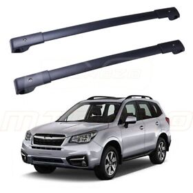 10105187 Fits 2014-2019 Subaru Forester Aluminum Black Car Roof Top Cross Bars Cargo Rack
