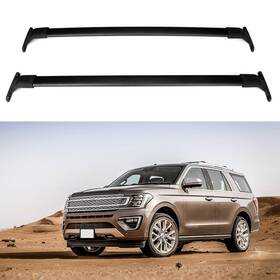 Fla106612oad Flatroad For 18-22 Ford Expedition Black Roof Rack Set Cross Bar Aluminum Luggage Carrier