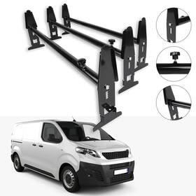 Fla109898oad Flatroad For Chevy Gmc Express Ford Dodge 3 Bars Van Roof Ladder Rack Bulky Tools Carrier