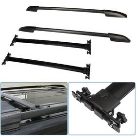 Fla833250oad Flatroad Top Rack Cross Bar Side Black Aluminum For Toyota 2008-13 Highlandeer