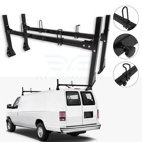 10079746 Fly-autopartsclub 55.2 Inch -78.8 2 Bar Van Roof Racks Steel Ladder Rack Top Luggage Cargo Carrier