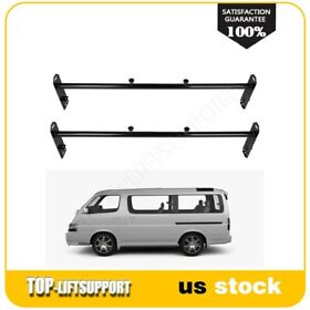 Tl109907adv101s For Ford E Series Express Van 2 Bar Ladder Roof Rack Rail Black Adjustable 600lb