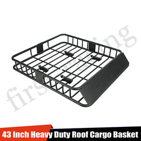 Rk54248 For Truck Suv 43inch Steel Roof Top Rack Heavy Duty Luggage Cargo Carrier Black