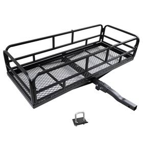 Fouwick Xlj002a Hitch Cargo Carrier 60x24x13 600 Lb Heavy Duty Folding Steel Mesh Rack