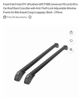 Gpct1995 Fresh Fabfinds 2 Piece Rack Universal 43 Car Roof Crossbar With Anti-theft Lock Black