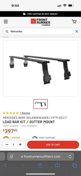 Krgw007 Front Runner Load Bar Roof Rack For Mercedes G-class