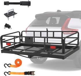 0kug Garveetech Pau Trailer Hitch Cargo Rack Folding Carrier High Side Rails For 2 Inch Receiver 60 X24