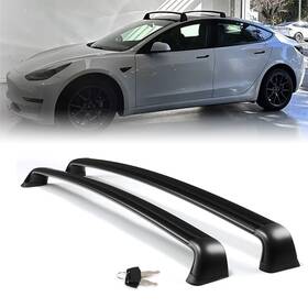 Bac776 Gearzaar Roof Rack Cross Bars For Tesla Model 3 2017-2024 Cargo Rail Aluminum Black 2pcs