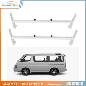 H10990611ld Gloryfit-autoparts Universal 2 Bar Van Ladder Rack Roof Adjustable Cross White Removable Rails