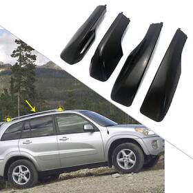 Goodyue 550716523282 4pcs Black Roof Rack Rail End Cover Cap Shell Replacement For Toyota Rav4 01-05
