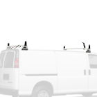 H3026w-return Vantech White Bar Aluminum Ladder Roof Rack For Chevy Express