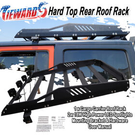 Tic297 Half Roof Rack Luggage Baggage Cargo Carrier For Jeep Wrangler Jk 2007-2018 4dr