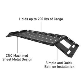 Hooke Road 207220963061 Lightweight Interior Cargo Carrier Shelf Rack Fit 2007-2025 Jeep Wrangler Jk Jl