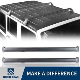 Hooke Road 752058091713 Pair Cross Bar Roof Rack Rail Luggage Fit Jeep Wrangler Jk 07-18