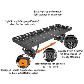Bxg.1031-s Hooke Road Roof Rack Spare Tire Mount Basket Storage Carrier For 1997-2006 Jeep Wrangler Tj