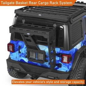 Bxg.3098-s Hooke Road Tailgate Basket Rear Storage Cargo Roof Rack For Jeep Wrangler Jl 2018-2025