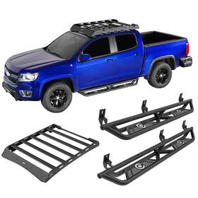 Bxg.9104-s Hooke Road Bxg.9100-s Cargo Roof Rack Side Step Nerf Bar For 15-22 Chevy Colorado Gmc Canyon Crew Cab