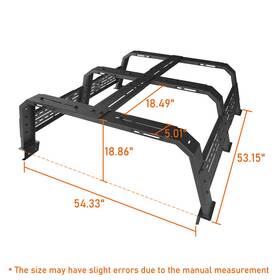 Bxg.9908-s Hooke Road Bxg.9906-s/bxg.9908-s 18 Inch 12 Overland Bed Rack Without Rails Fit F150 Ram Silverado Full-size Truck