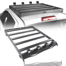 Qp.bxg-605 Hooke Road Textured Black Steel Roof Cargo Rack Rail Bar Basket Fit 14-21 Tundra Crewmax