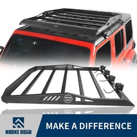 Qp.bxg-518 Hooke Road Top Roof Cargo Rack Rail Bar Fit Jeep Wrangler Jl Jt 2018-2022 4 Dr