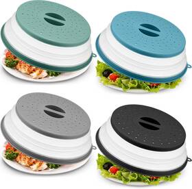 Wl-hoolerry-3302 Hoolerry 4 Pack Microwave Splatter Cover Gray Black Ink Blue Dark Green