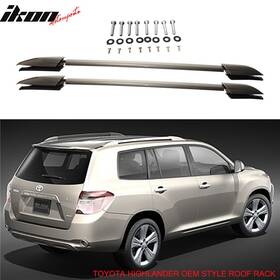 5-rr-thl08 Ikon Motorsports Fits 08-13 Toyota Highlander Oe Style Roof Rack Painted Gunmetal