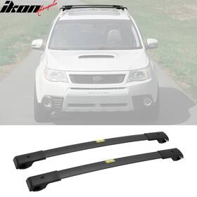 5-rrcb-sbfr09oe-bk Ikon Motorsports Fits 09-23 Subaru Forester Oe Roof Rack Rail Luggage Carrier Cross Bars Aluminum